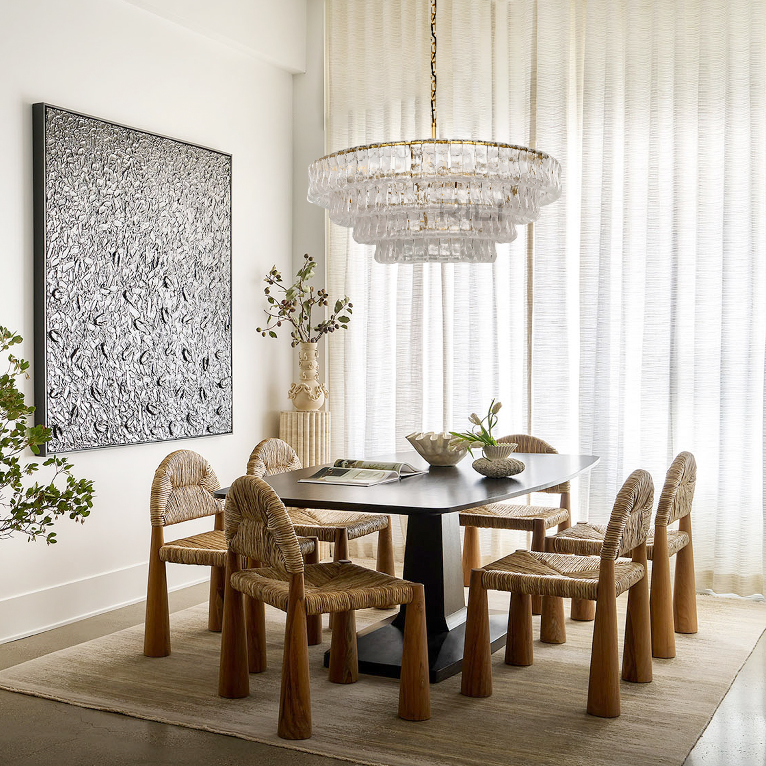 Ghiaccio Round Chandelier by Bling Lighting Studio
