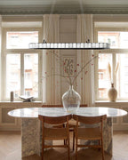Ring Alabaster Oval Chandelier for Kitchen Island by Bling Lighting Studio