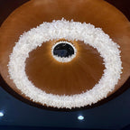 Premium 24-47 Inch Round Clear Geode Quartz Crystal Ring Pendant Light Modern Chandelier for Living Room product image