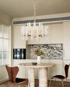 Large Alabaster Rectangular Chandelier Wide 40“ 45” with Chrome Frame for dining room