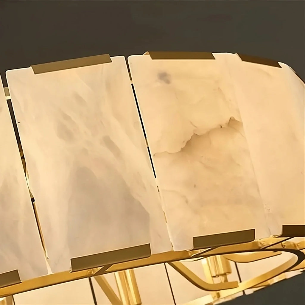 Solaro Natural Alabaster Dining Chandelier material and finish detail