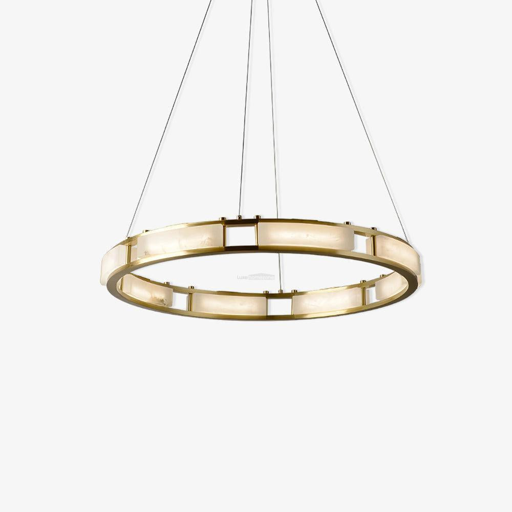 Qatar Alabaster Round Chandelier by Bling Lighting Studio