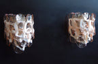 Murano Wall Lamp | 10 Pink Crostoli Glass | Set of 2