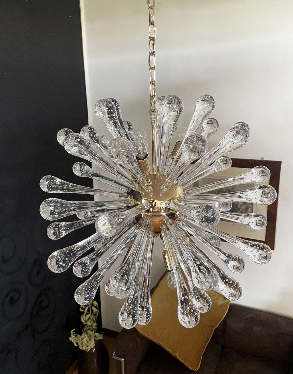 Murano Chandelier | 50 Clear Sputnik detail by Bling Lighting Studio
