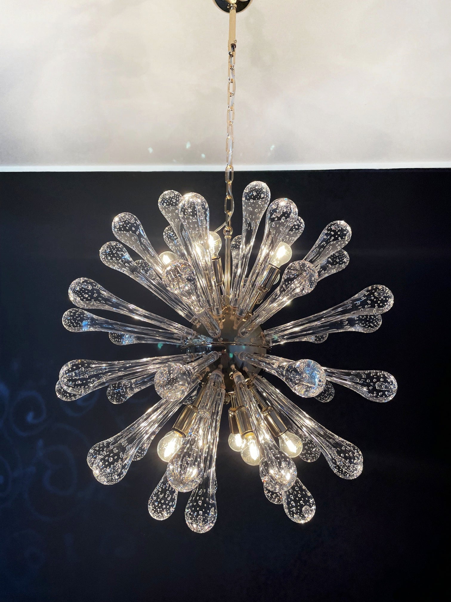 Murano Chandelier | 50 Clear Sputnik detail by Bling Lighting Studio