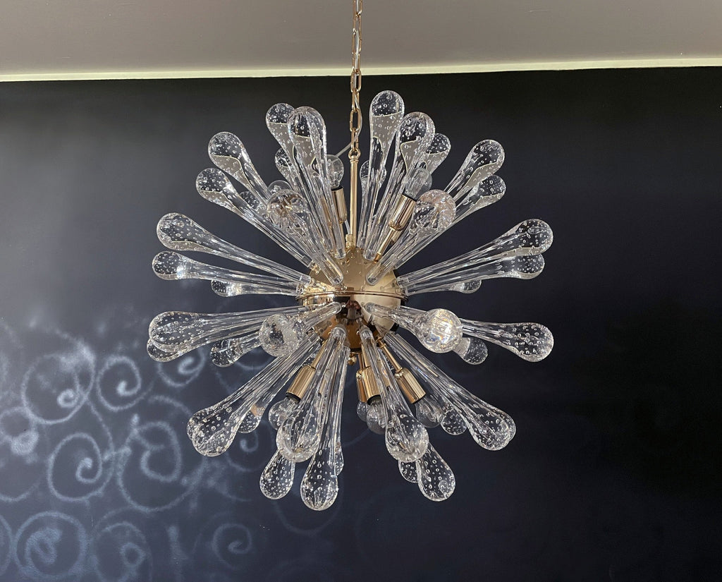 Murano Chandelier | 50 Clear Sputnik detail by Bling Lighting Studio