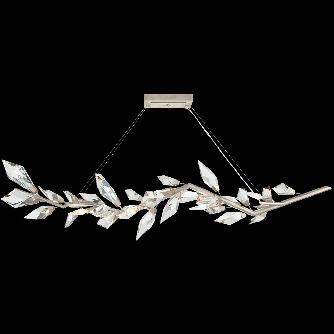 Foret 7 Light 63.5 inch Silver Pendant Ceiling Light by Bling Lighting Studio