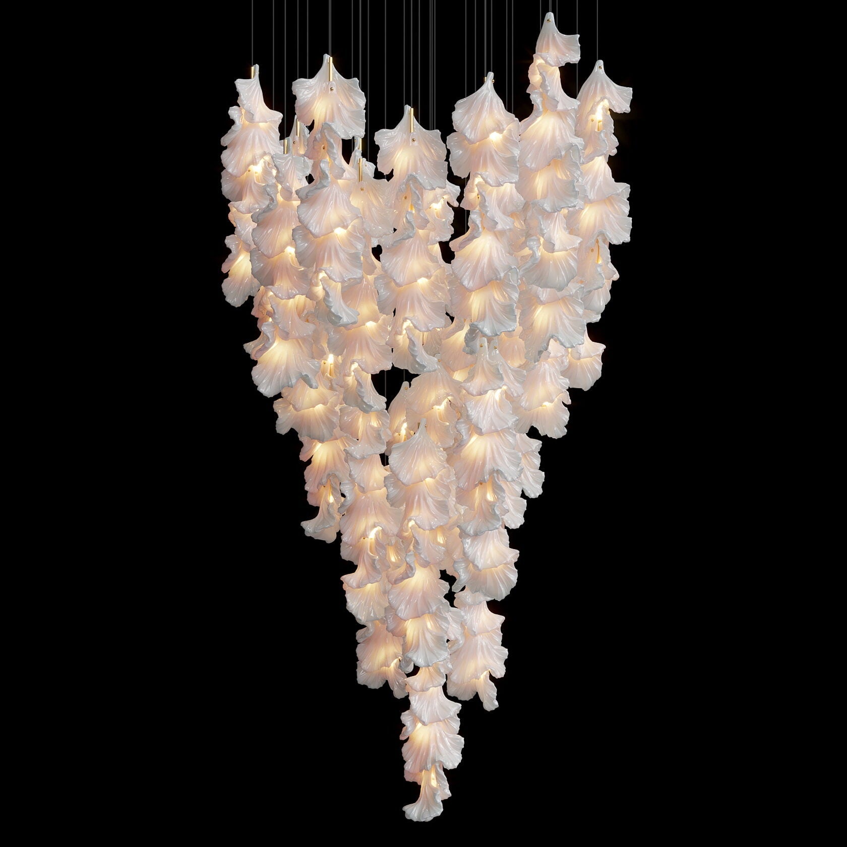 Ivory Petal Cascade Chandelier