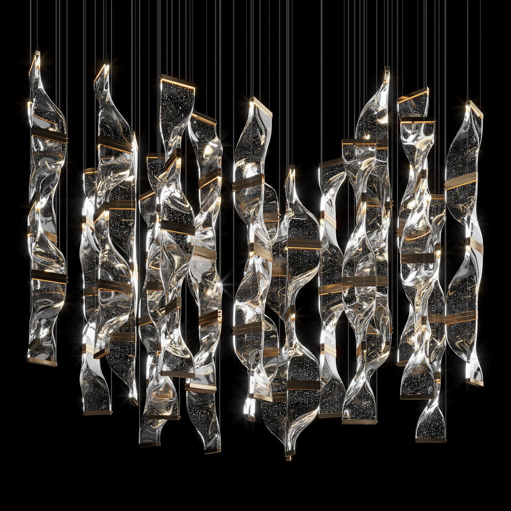 Crystal Twist Panel Chandelier