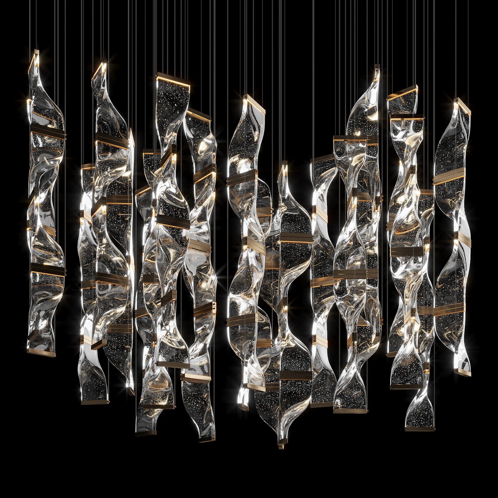 Crystal Twist Panel Chandelier