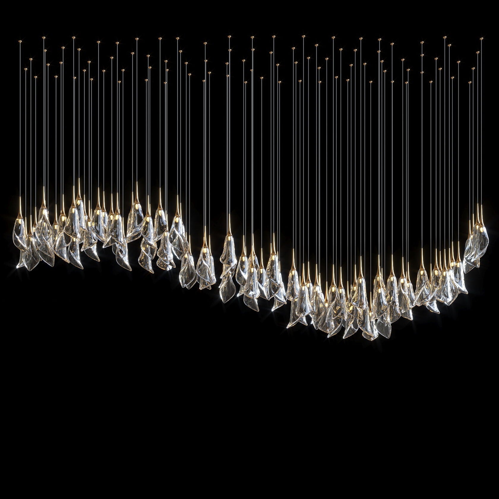 Crystal Petal Drop Chandelier