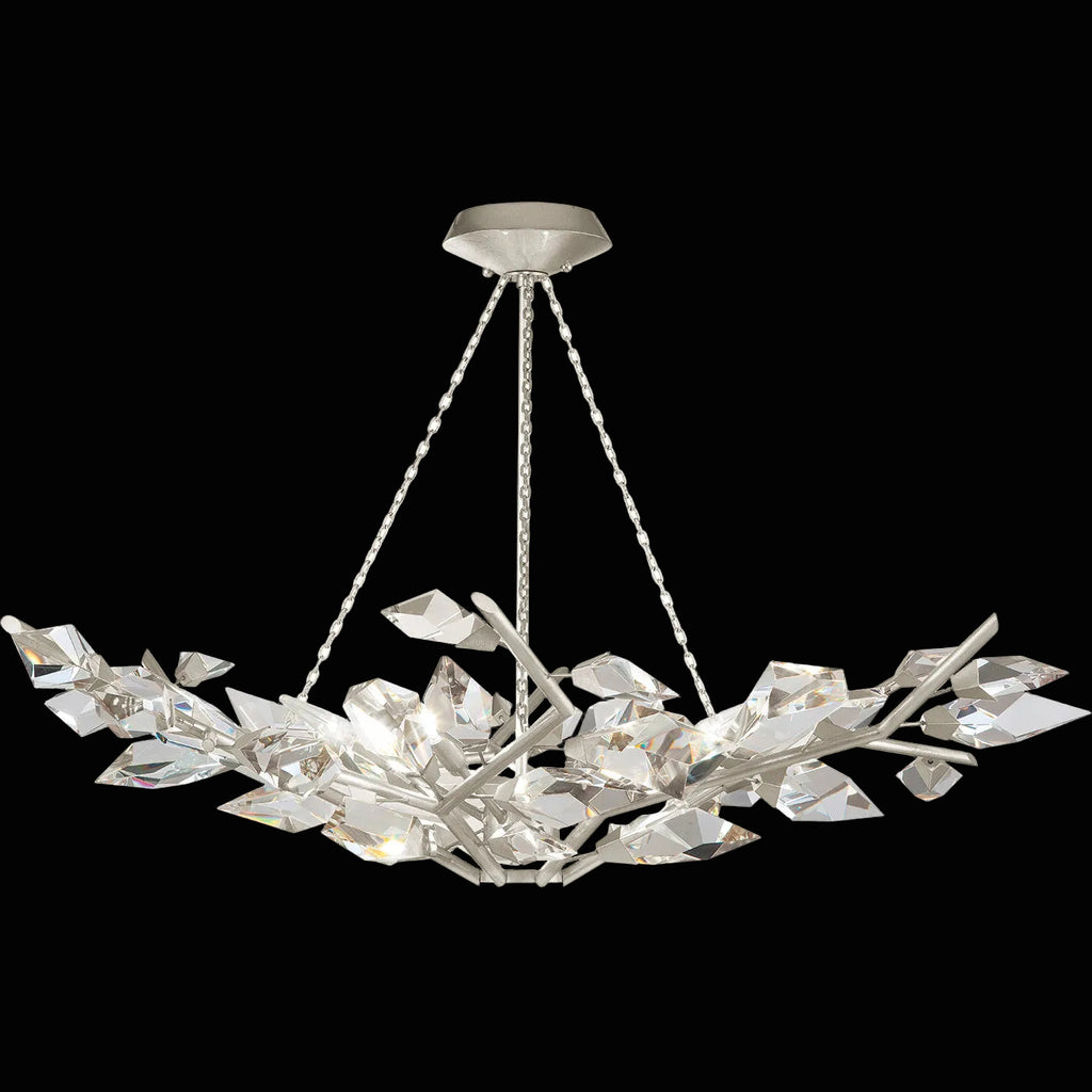 Foret 6 Light 46.5 inch Silver Pendant Ceiling Light by Bling Lighting Studio