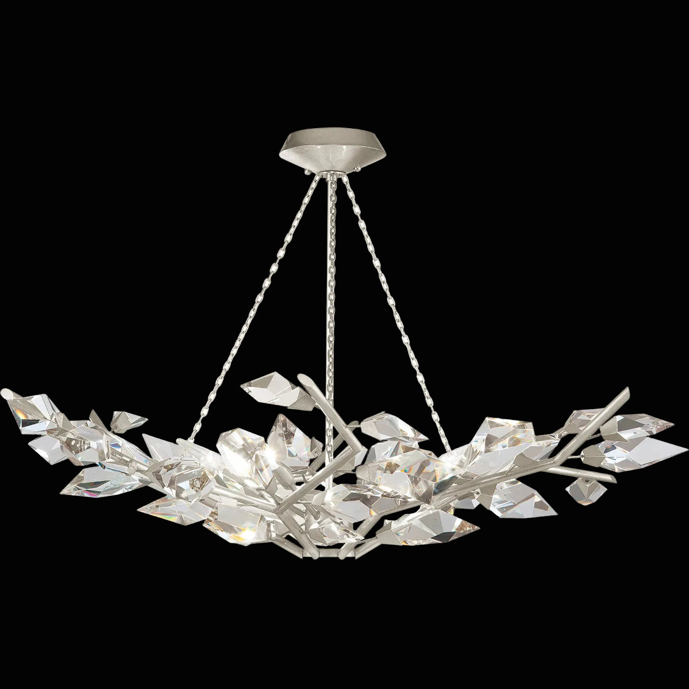 Foret 6 Light 46.5 inch Silver Pendant Ceiling Light by Bling Lighting Studio