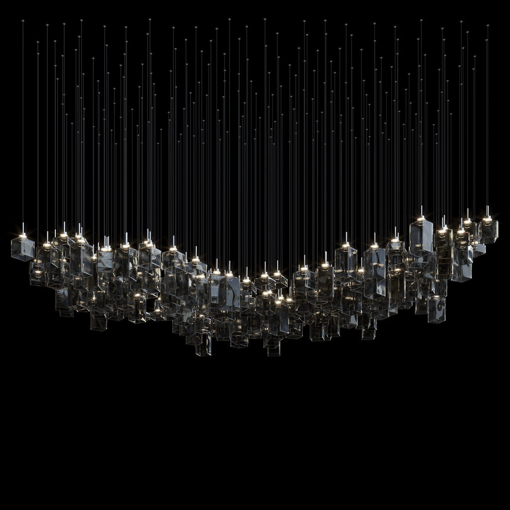 Amber Block Cascade Chandelier