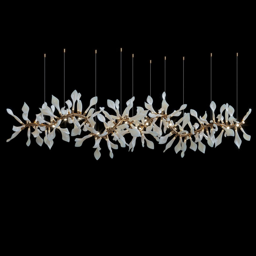 White Calla Orbit Chandelier