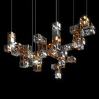 Smoke Cube Grid Chandelier