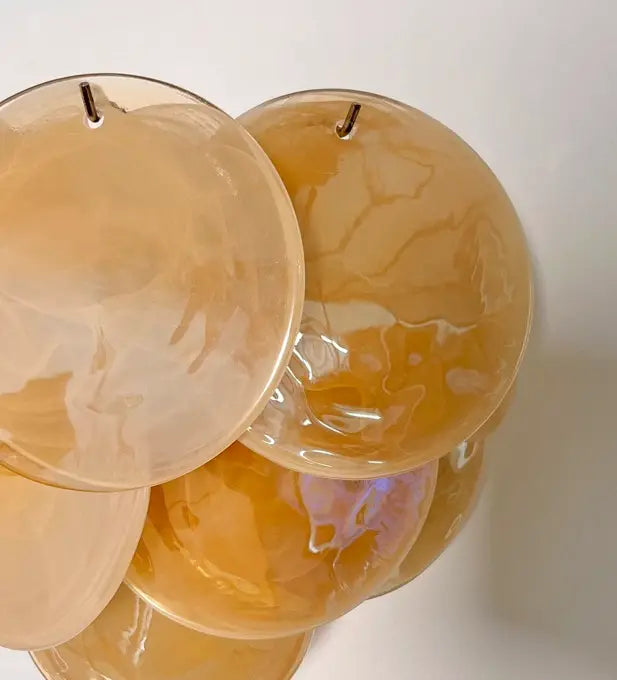 Murano Wall Lamp | 10 Alabaster Gold Disc Glass | Set of 2