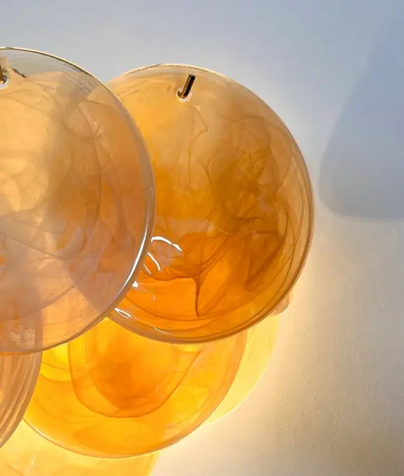Murano Wall Lamp | 10 Alabaster Gold Disc Glass | Set of 2