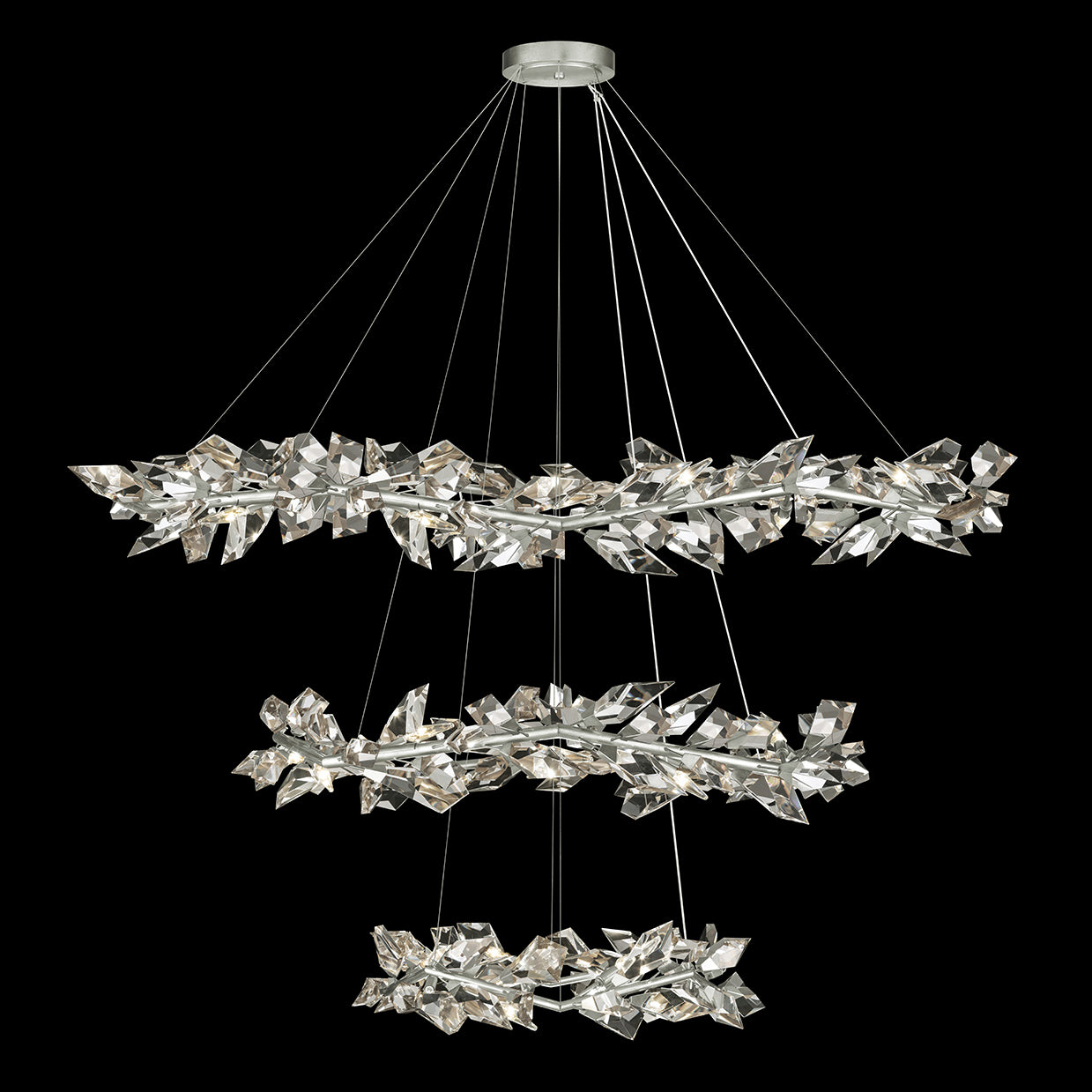 Foret 35 Light 71 inch Silver Pendant Ceiling Light by Bling Lighting Studio