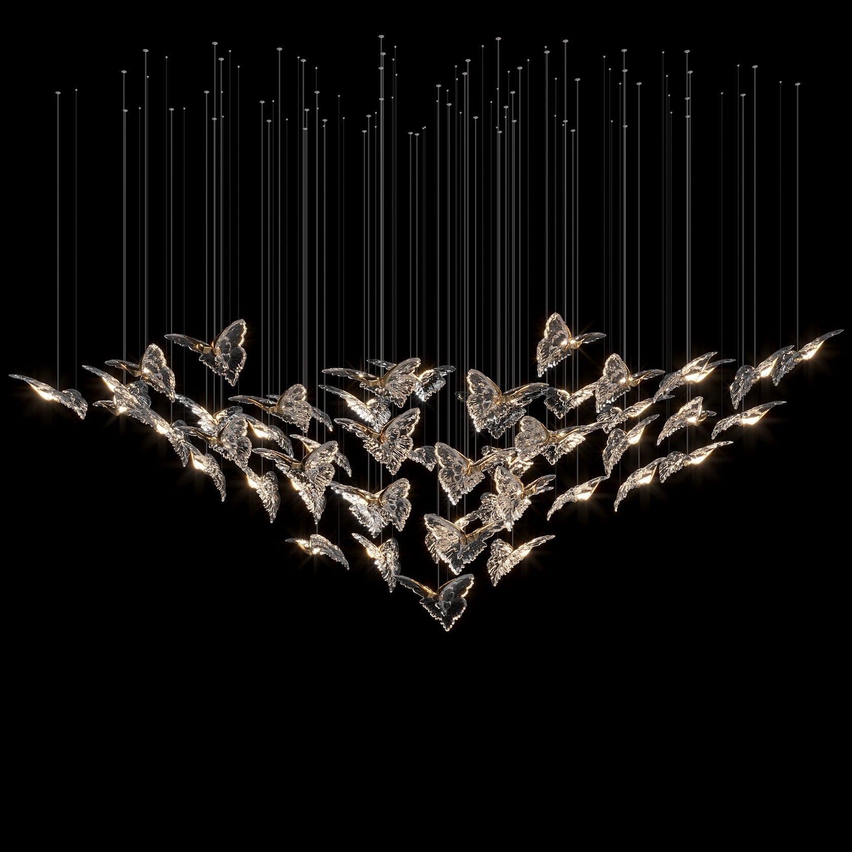 Crystal Butterfly Flight Chandelier