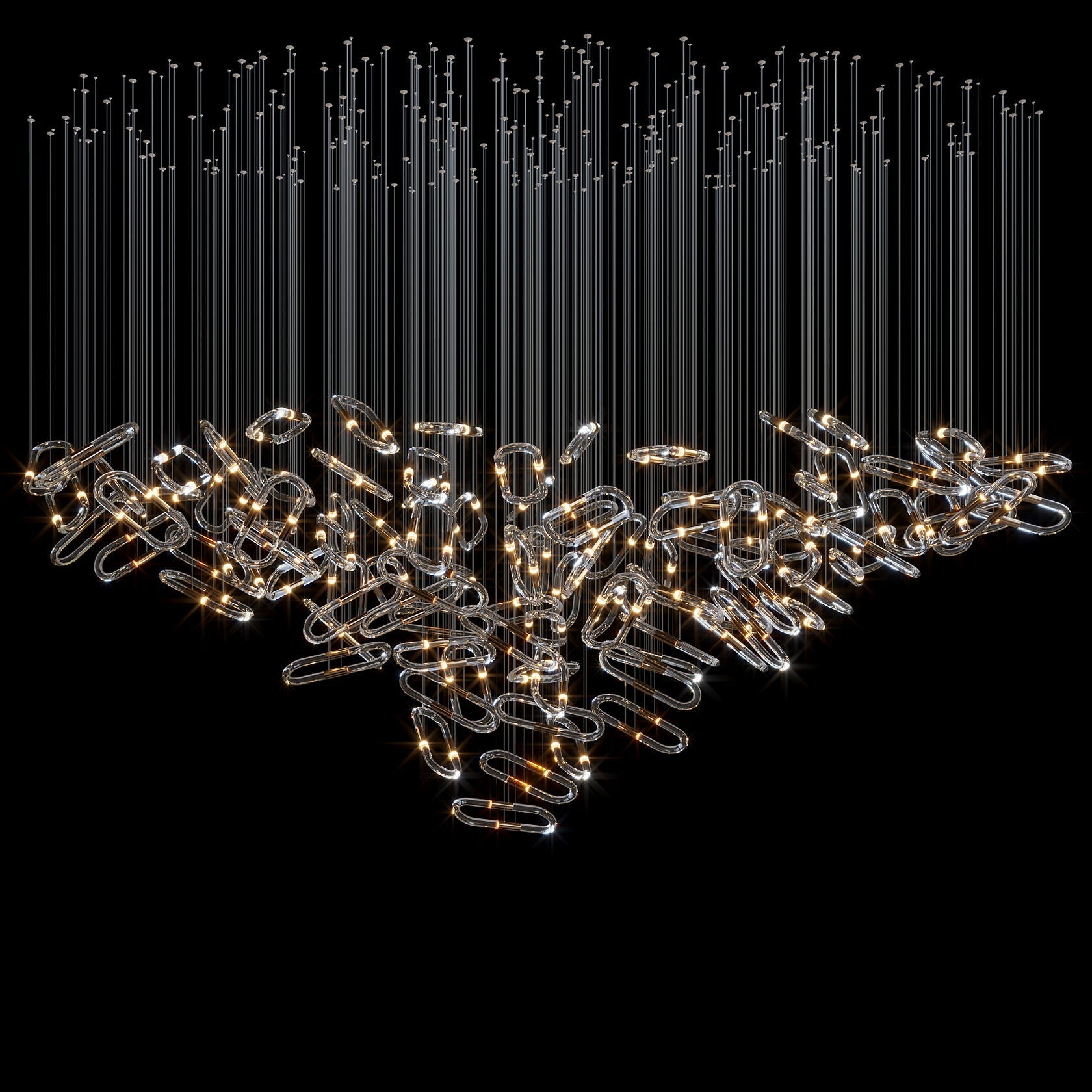 Glass Link Cascade Chandelier