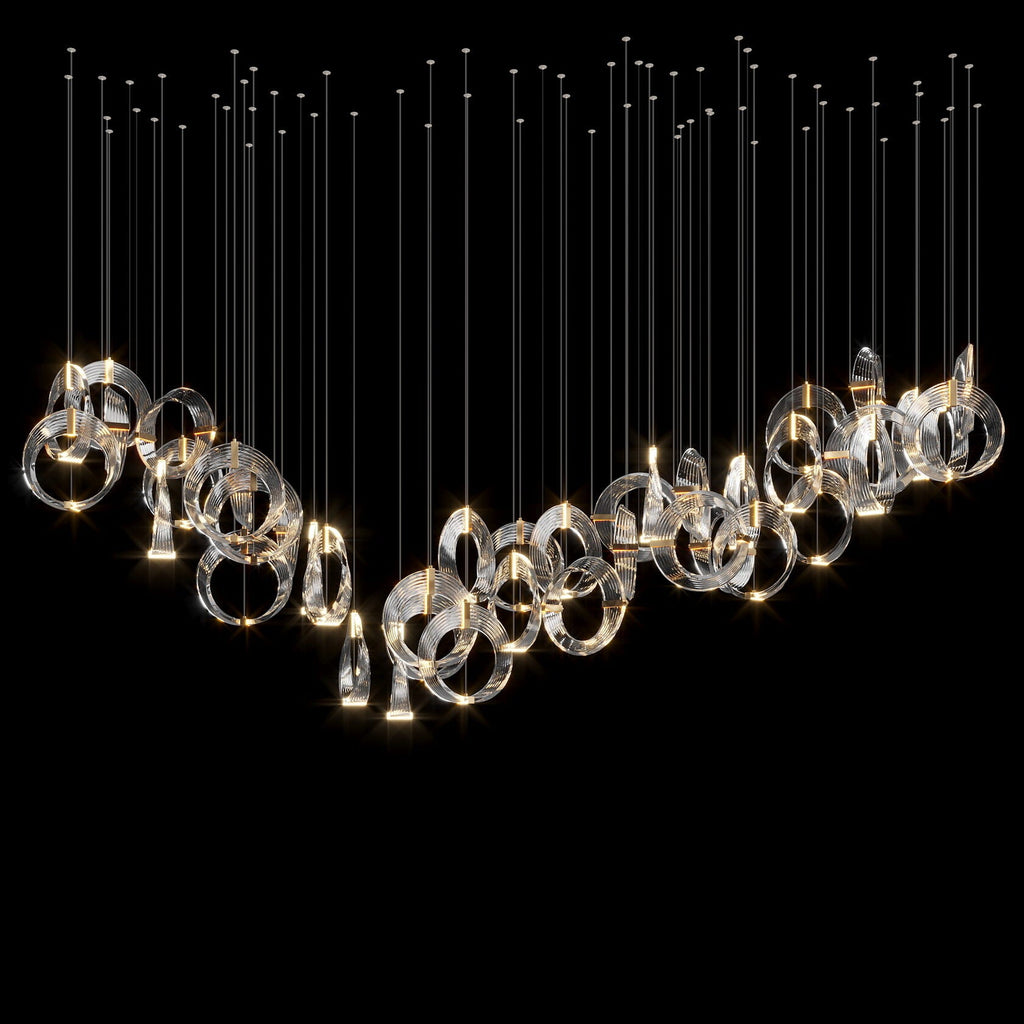 Crystal Crescent Cascade Chandelier