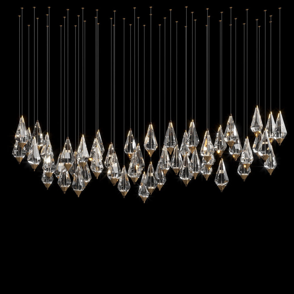 Crystal Teardrop Cascade Chandelier