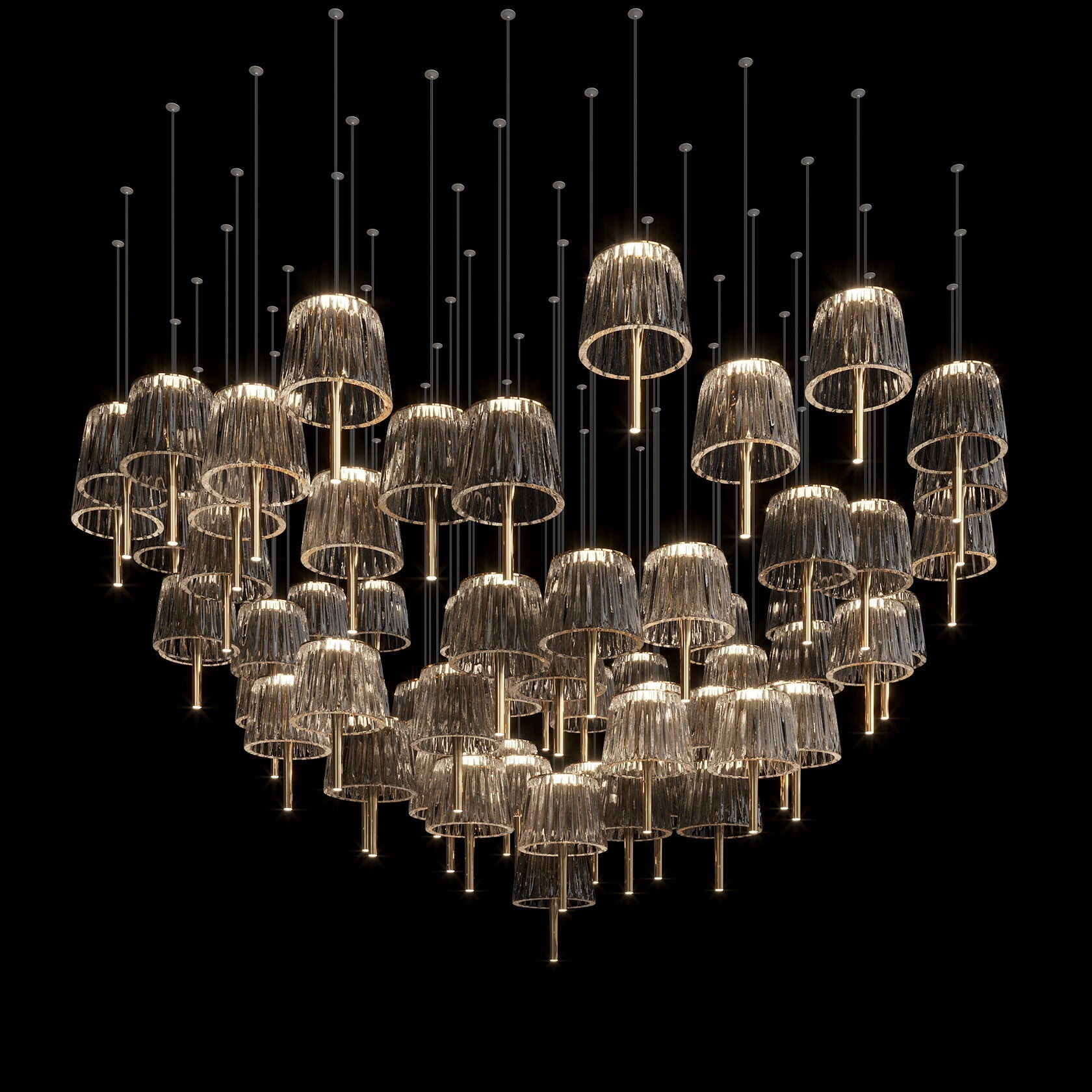 Smoke Fringe Shade Chandelier