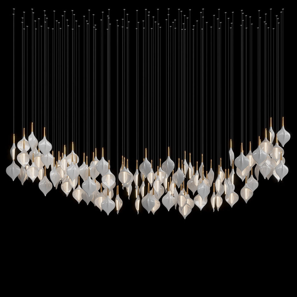 Gold Petal Cluster Chandelier