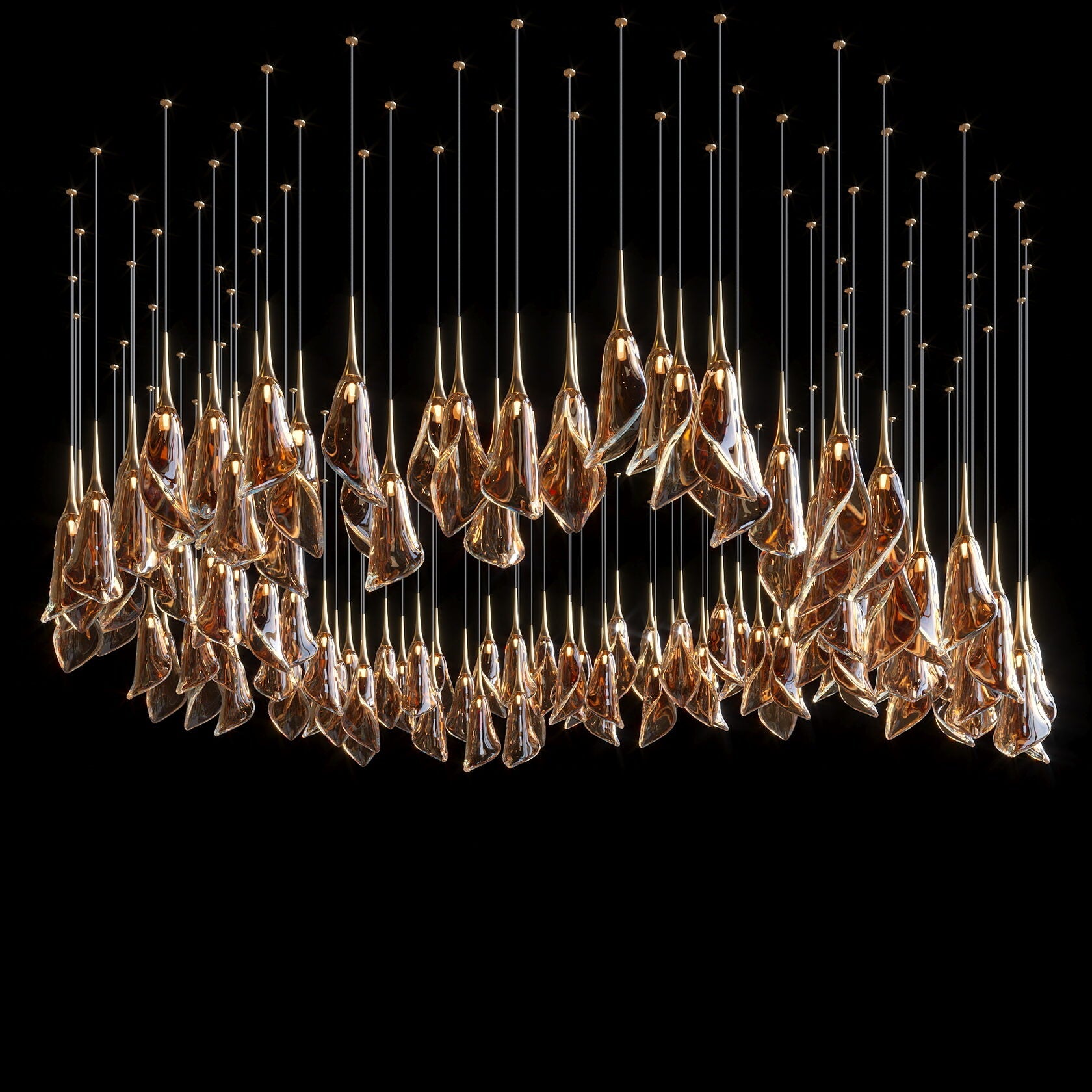 Crystal Petal Drop Chandelier
