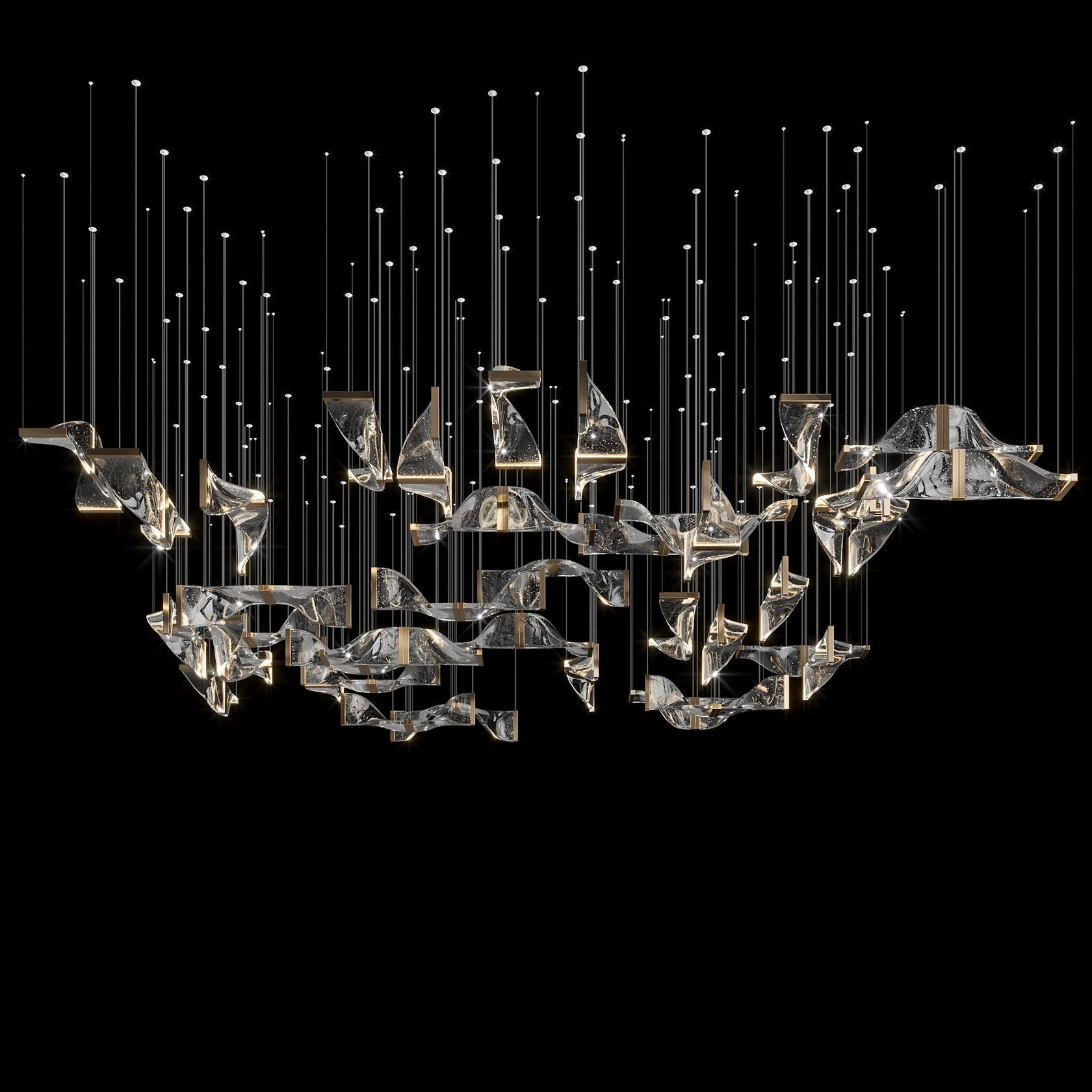 Crystal Twist Panel Chandelier