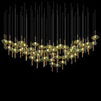 Green Glass Saucer Chandelier