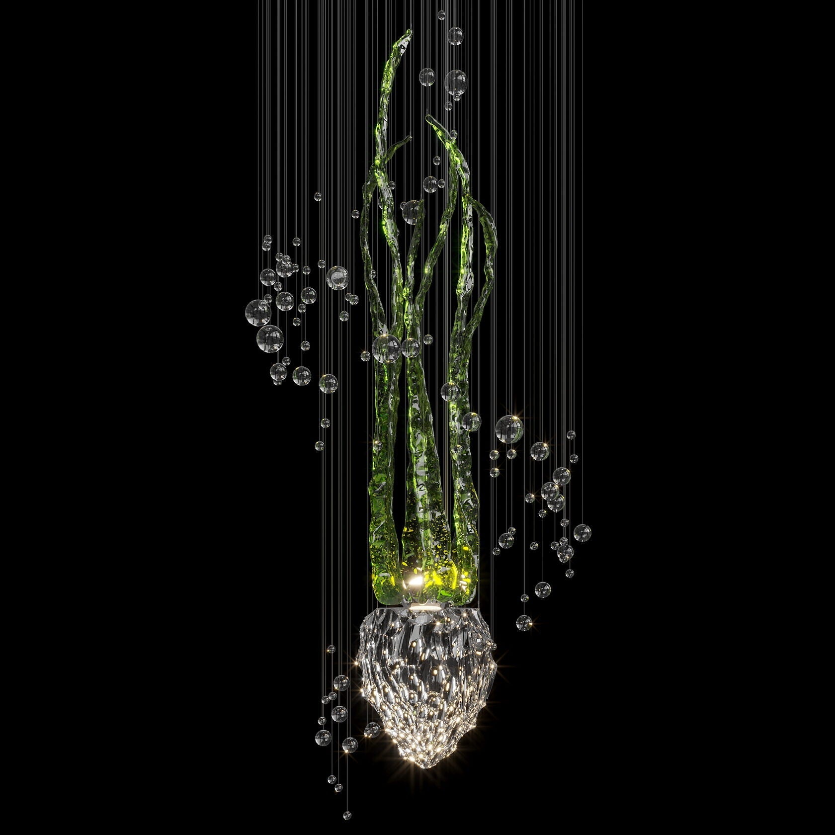 Green Sea Reed Chandelier