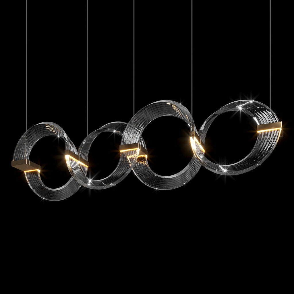Crystal Crescent Cascade Chandelier