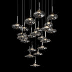 Smoke Saucer Cluster Chandelier
