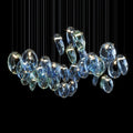 Blue Glass Ring Cluster Chandelier