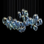 Blue Glass Ring Cluster Chandelier