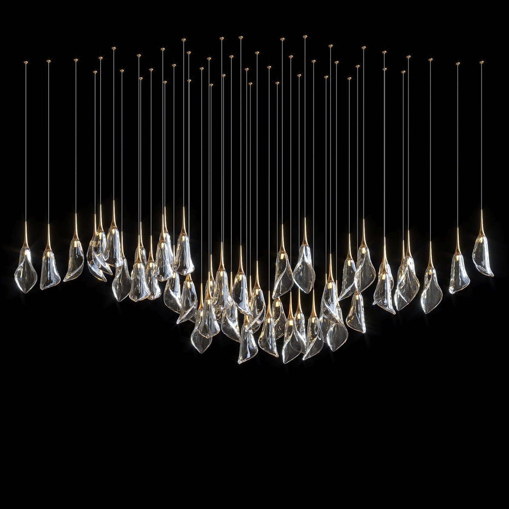 Crystal Petal Drop Chandelier
