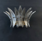 Murano Wall Lamp | 9 Smoked Palmette Glass | Set of 2