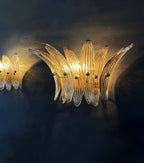 Murano Wall Lamp | 9 Smoked Palmette Glass | Set of 2