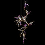 Green Glass Leaf Vine Chandelier