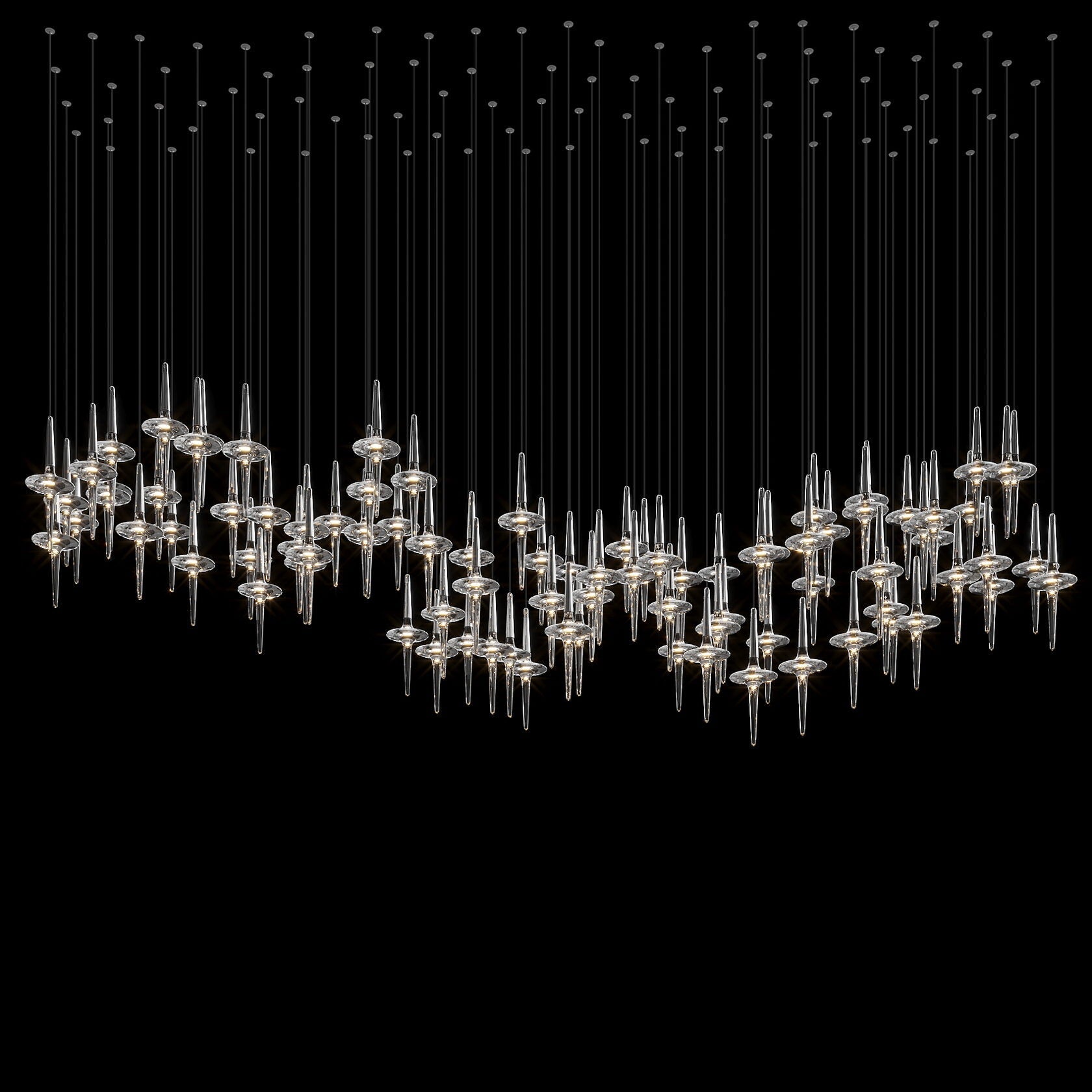 Crystal Icicle Saucer Chandelier