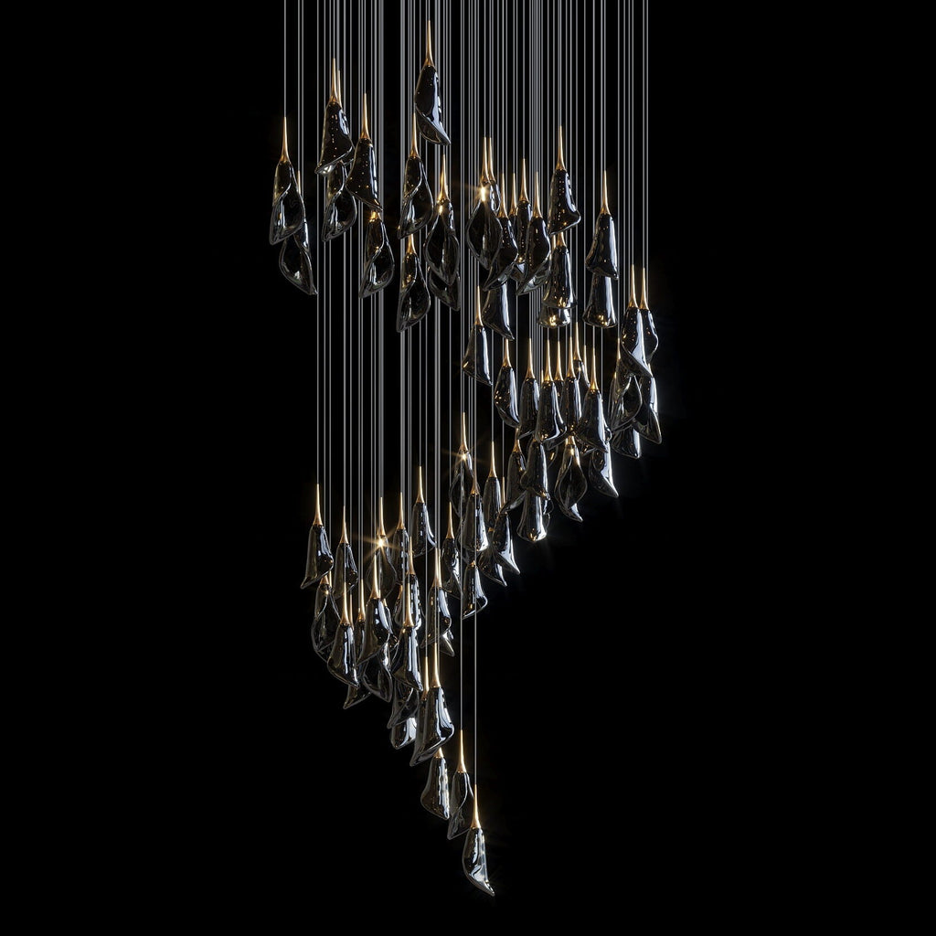 White Petal Drop Chandelier