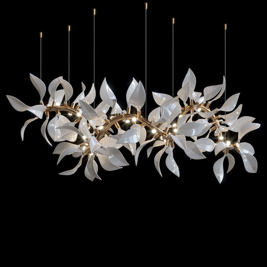 White Leaf Vine Chandelier