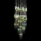 Green Crystal Rain Chandelier