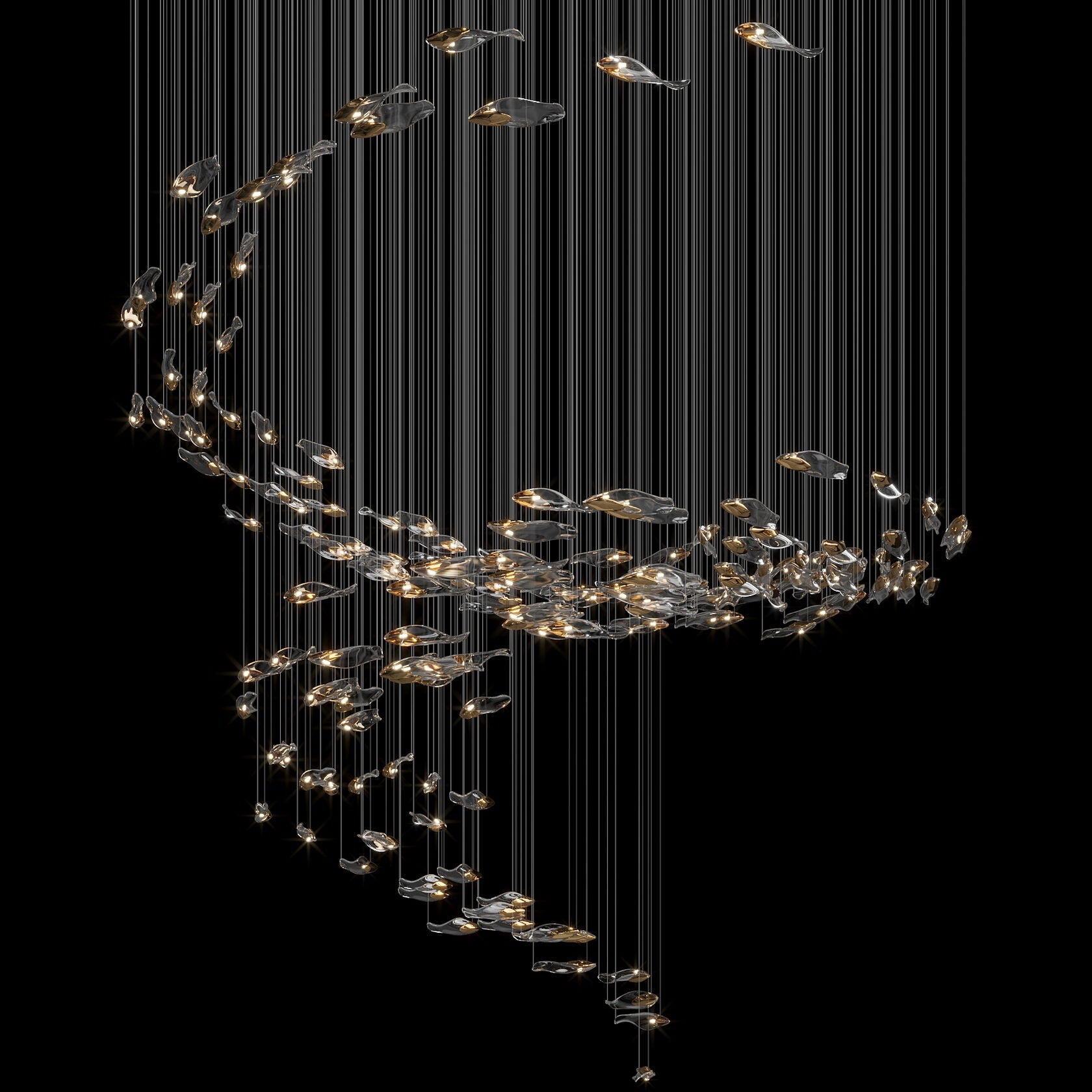 Smoke Glass Current Chandelier