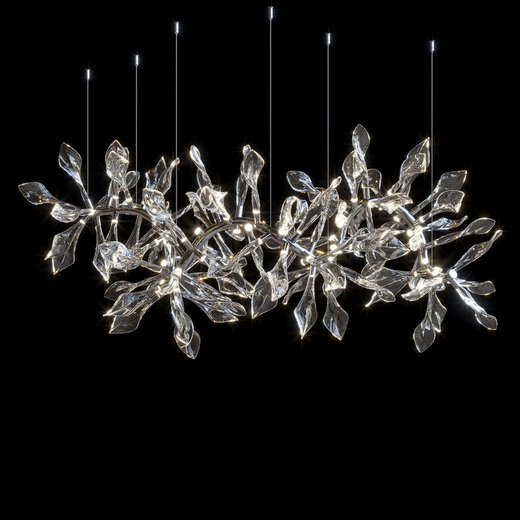 White Calla Orbit Chandelier