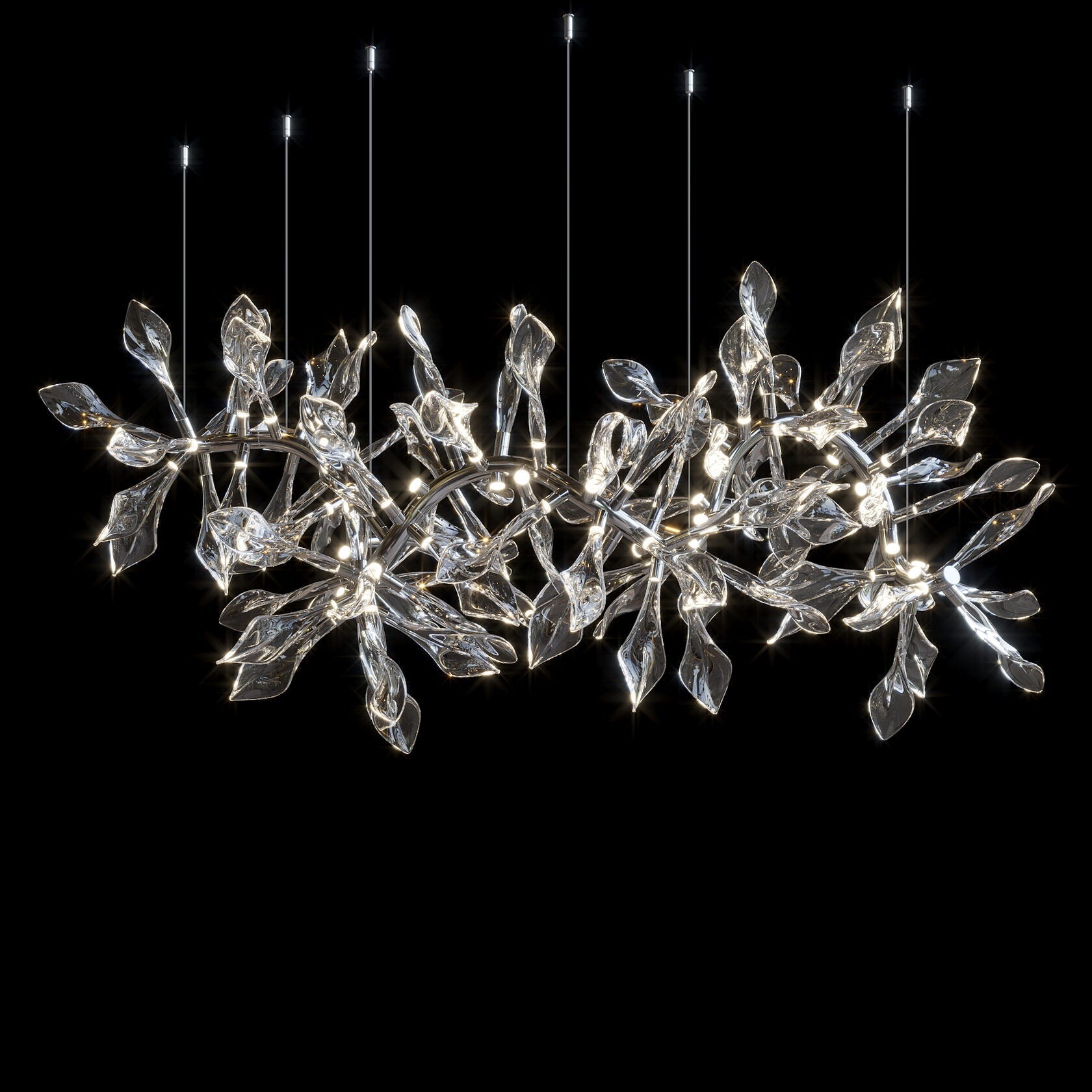 White Calla Orbit Chandelier