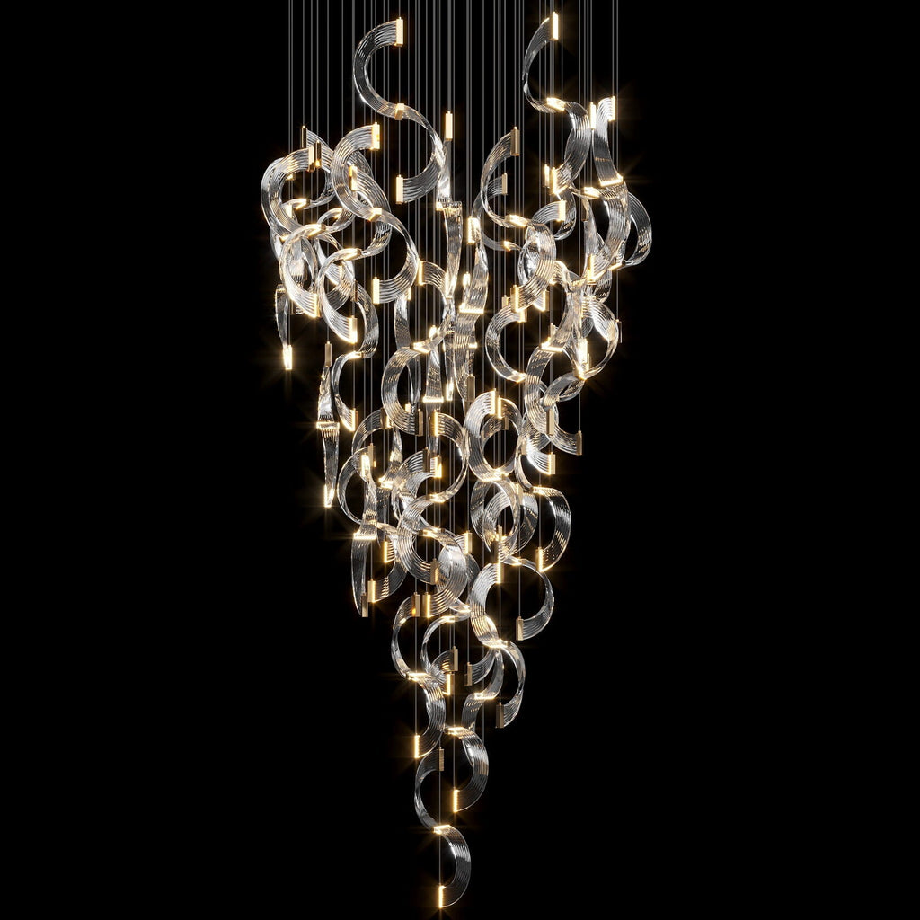 Crystal Crescent Cascade Chandelier