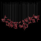 Crimson Fan Wave Chandelier